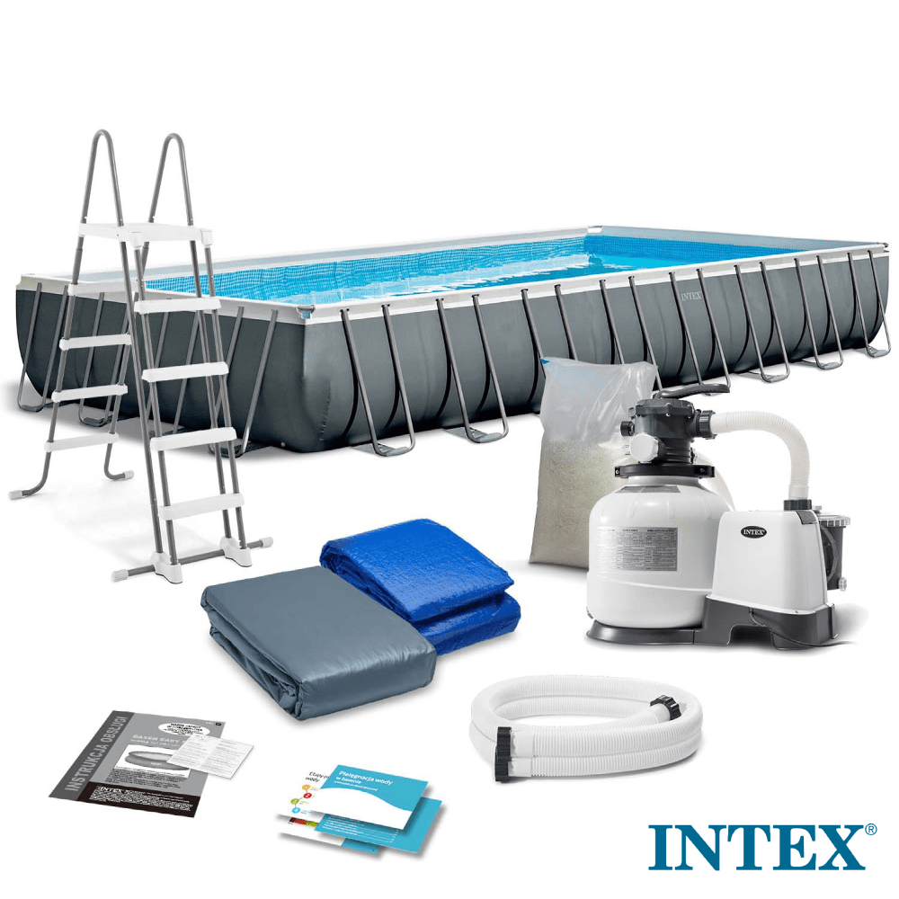 26368 Базен ULTRA XTR RECTANGULAR SET во комплет со песочна филтер пумпа, прекривка, долна полога и скали (7.32 m x 3.66 m x 1.32 m)