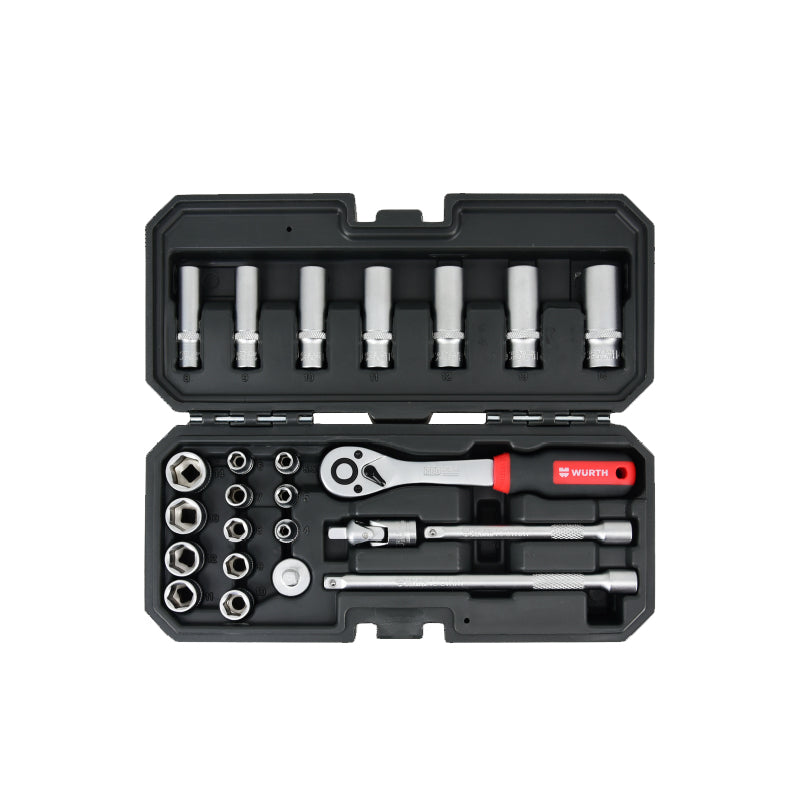 Сет Red Stripe насадни клучеви 1/4-24 парчиња