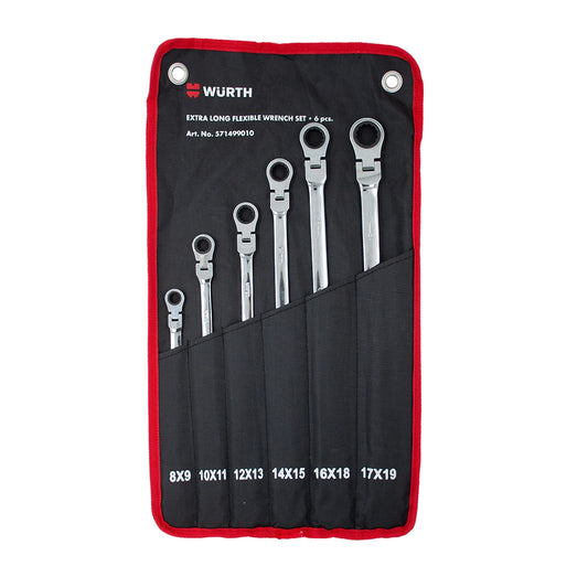 Сет екстра долги клуч со флекс. рачка 8-19mm 6пар.